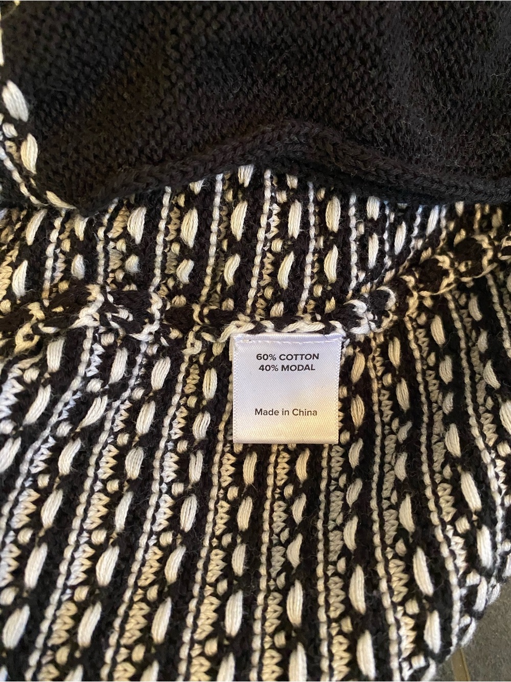 Evereve Black & White Open Knit Sweater Vest Medium Cotton Modal Button Front - Picture 8 of 9